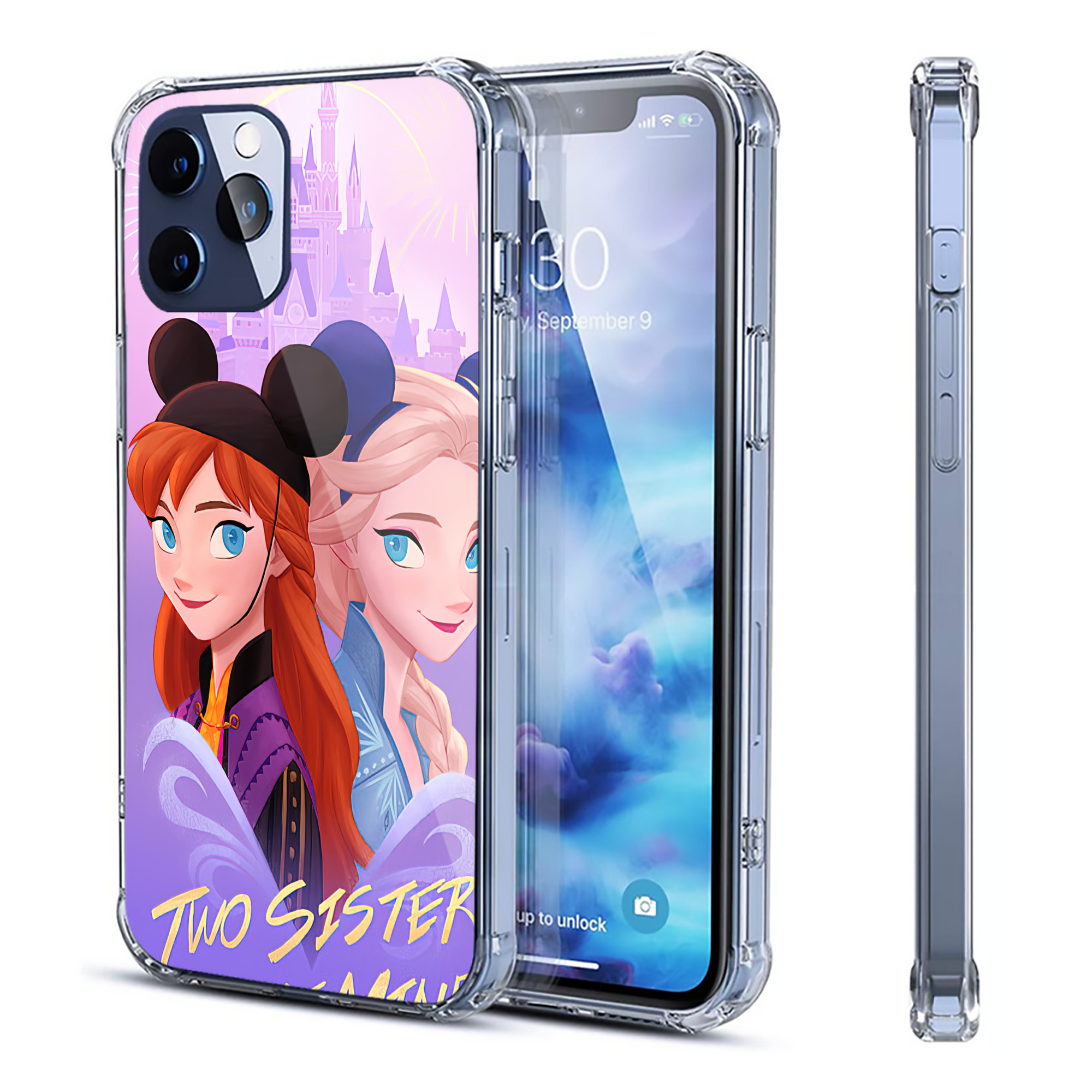 （画像用） アナと雪の女王 アンナ エルサ Frozen Anna Elsa 【iPhone 12シリーズ対応】透明スマホケース（クリアソフトケース）